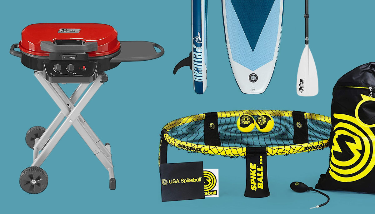 Amazon Prime products on sale including a barbecue paddleboard and spike ball