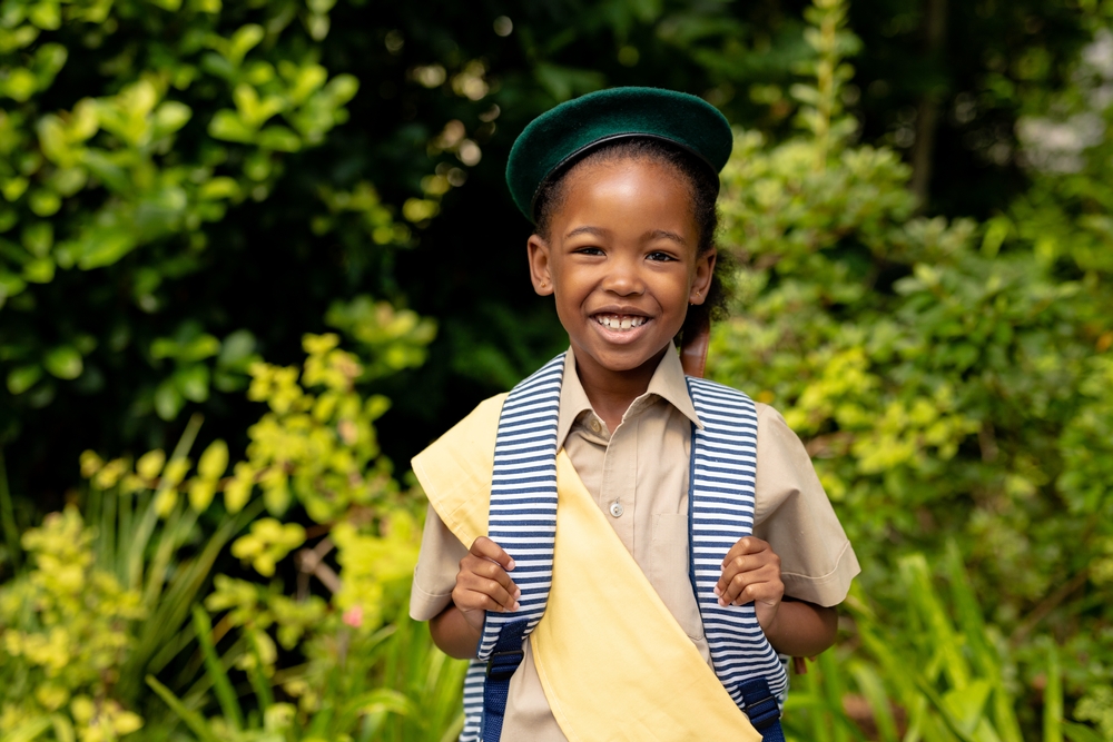 Portrait of an African American girl scout