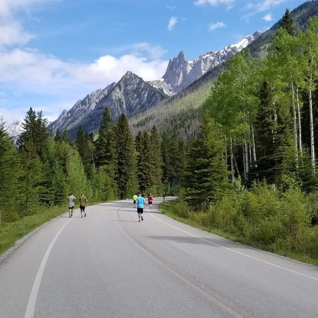 Endurance race participants in Banff National Park