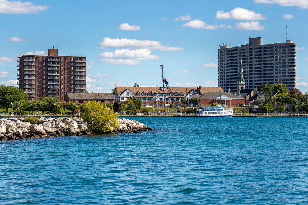A photo of Sarnia from the water.