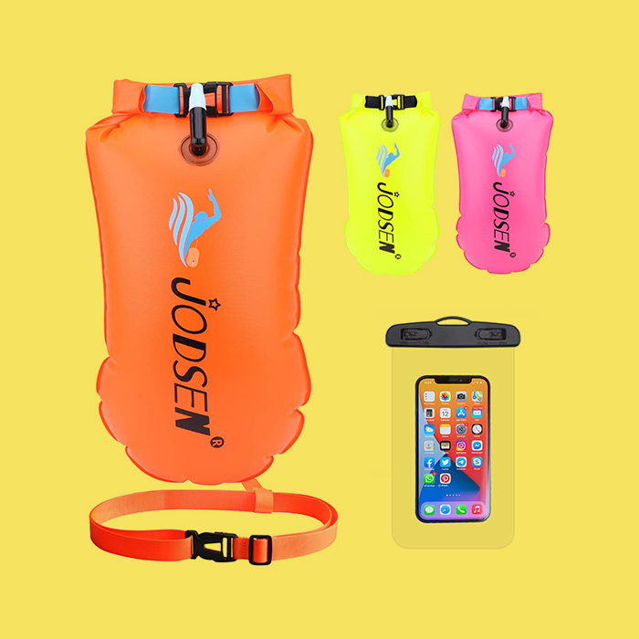 Photo of the swimming buoy in multiple colours