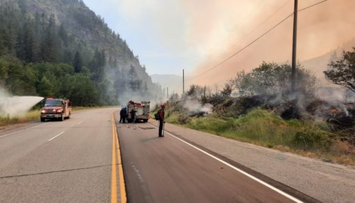 Emergency services operate in the B.C. wildfire zone