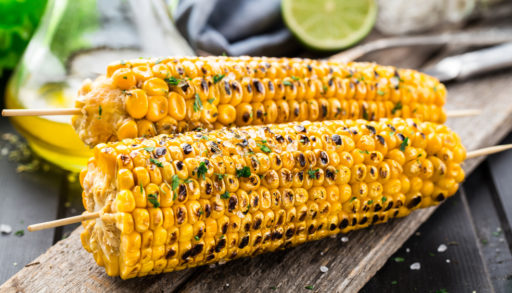 Grilled corn on the cob