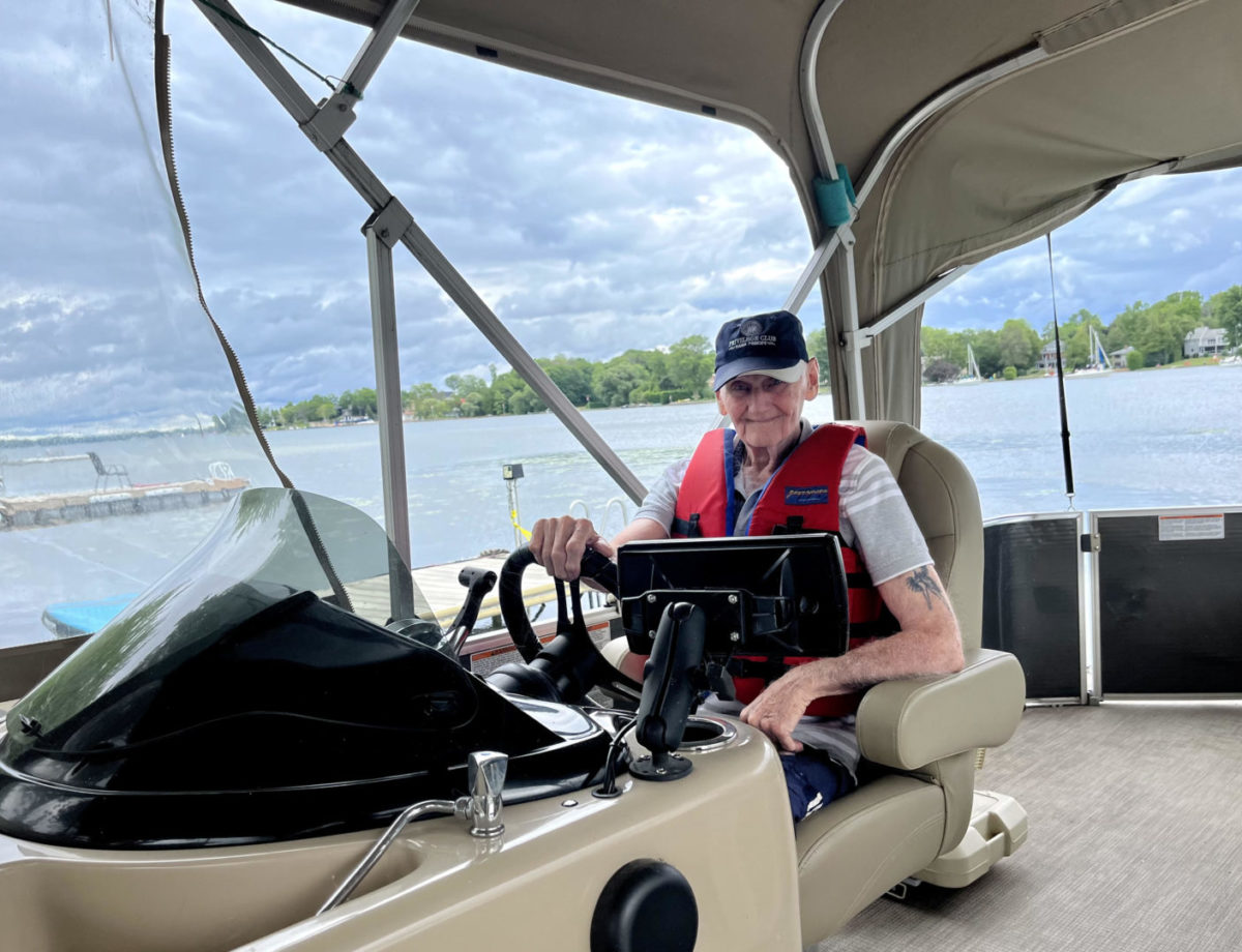 Eric Carman ready to hit the water on his pontoon boat