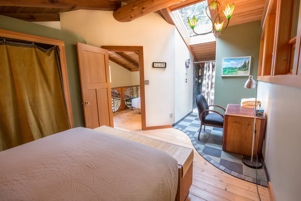 bedroom with skylight