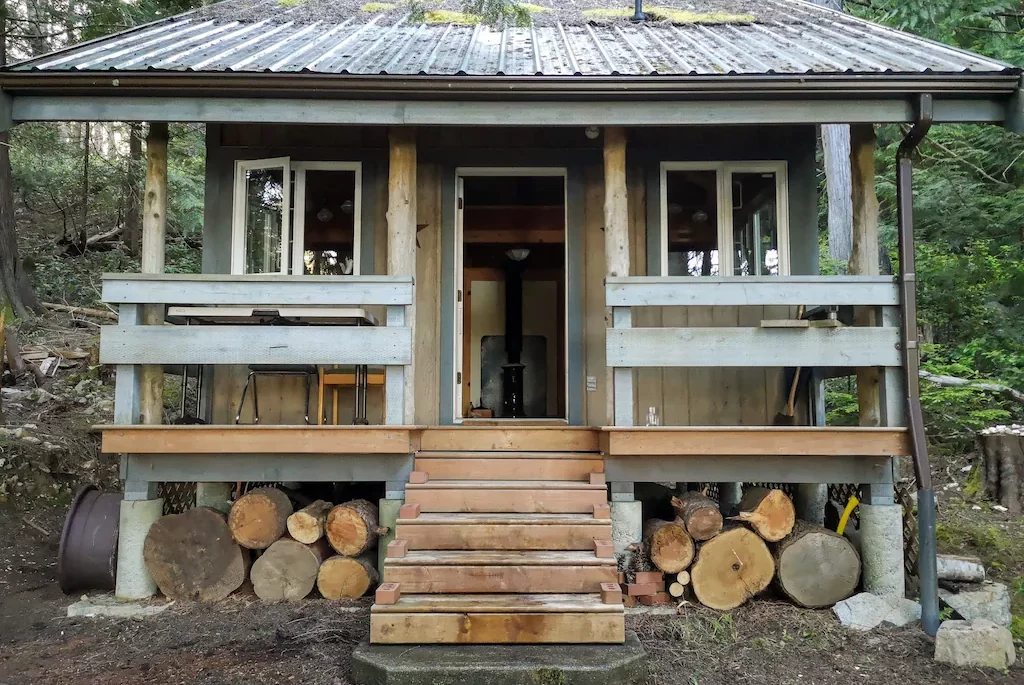 Exterior of rustic cabin in B.C.