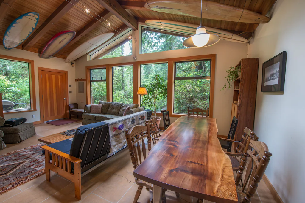 combination kitchen and living area