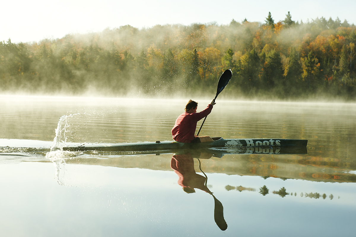 Adam van Koeverden kayaking in Algonquin Park