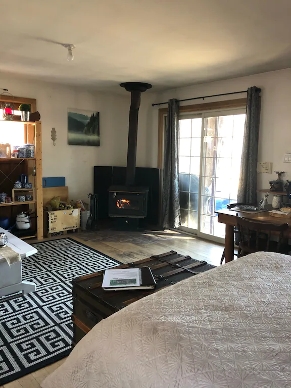 Woodstove in living area