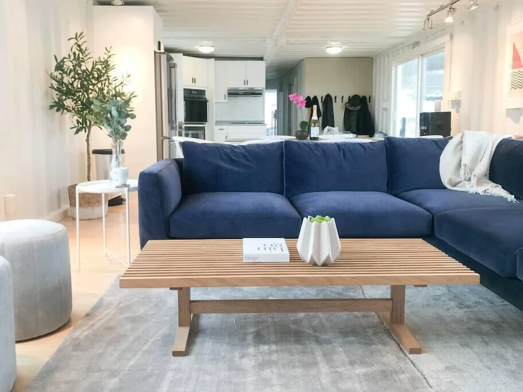 View of kitchen from living area
