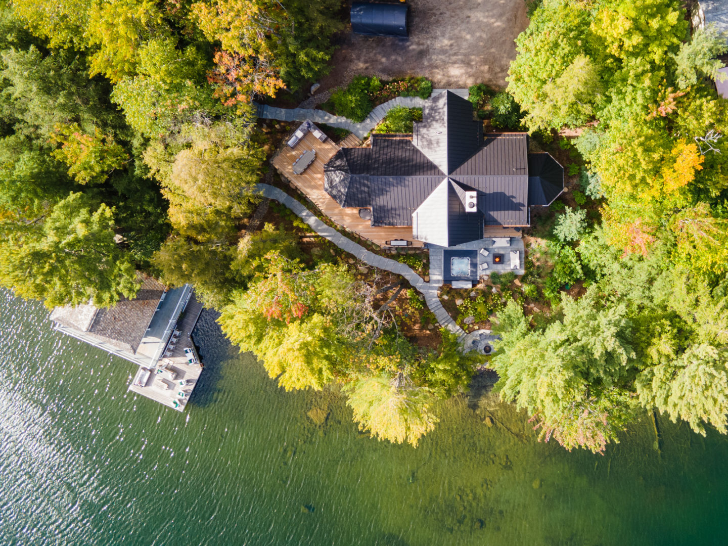 Overhead view of the property