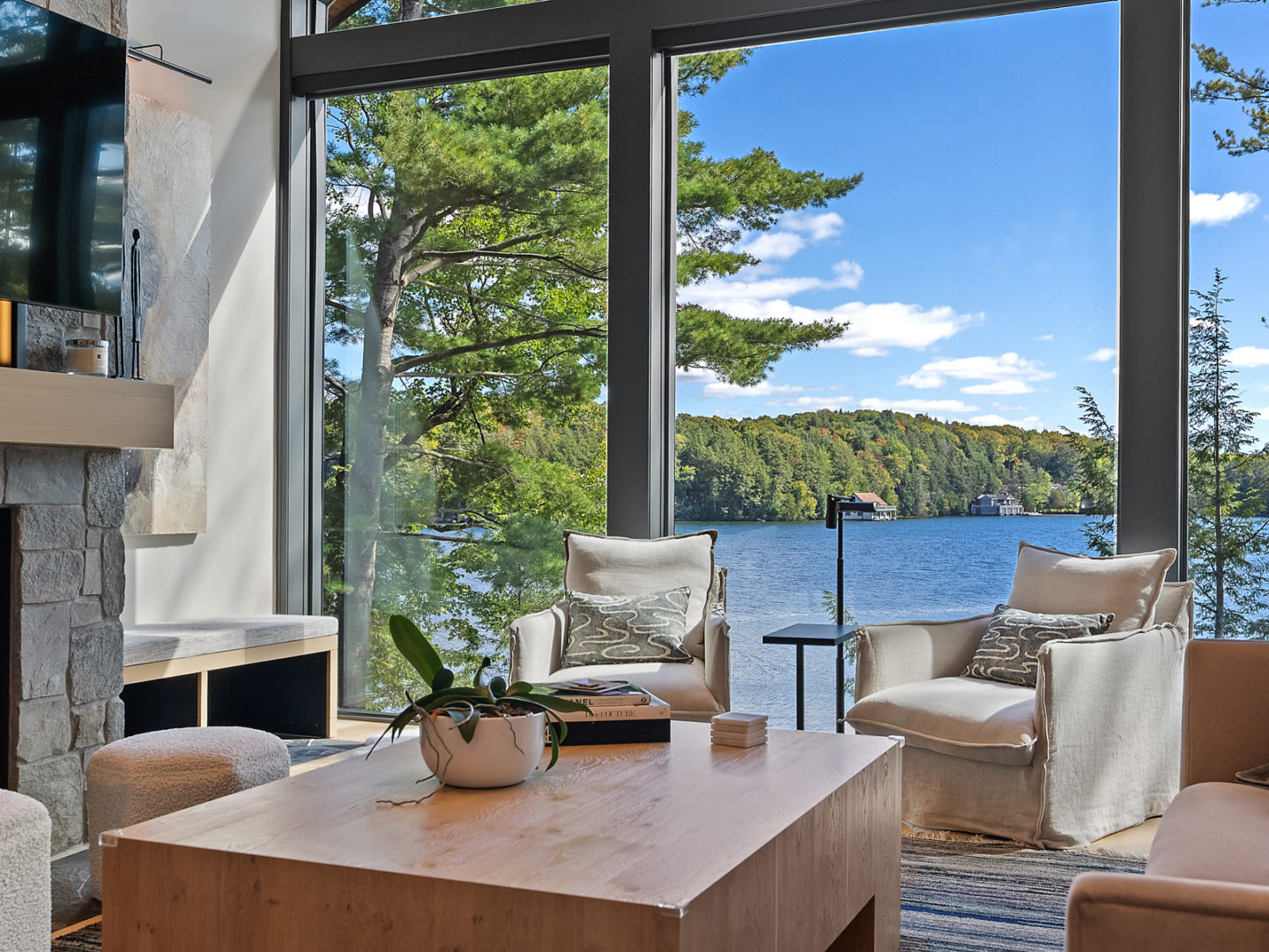 View from living room overlooking Lake Joseph