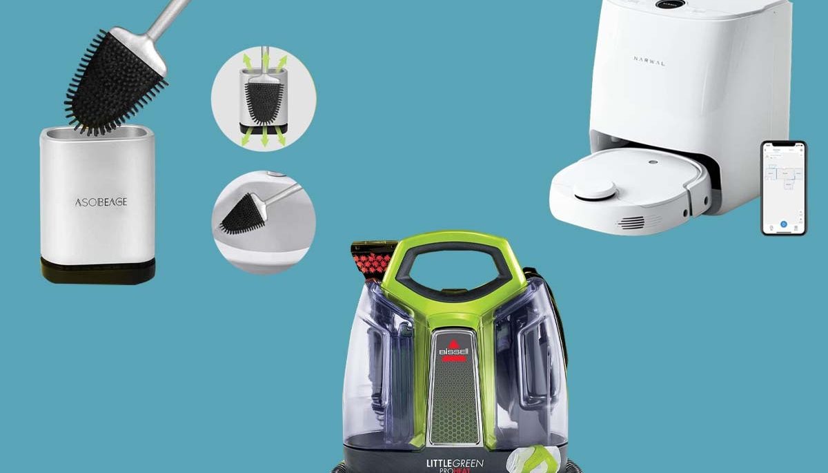 cleaning products montage