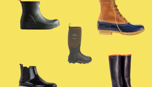 montage of rubber boots