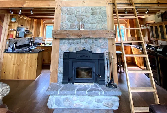 stone fireplace
