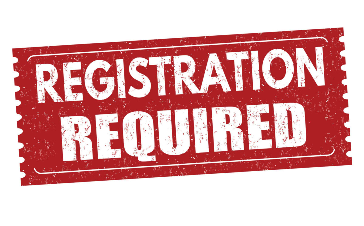 Registration required sign