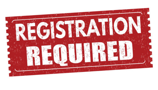 Registration required sign