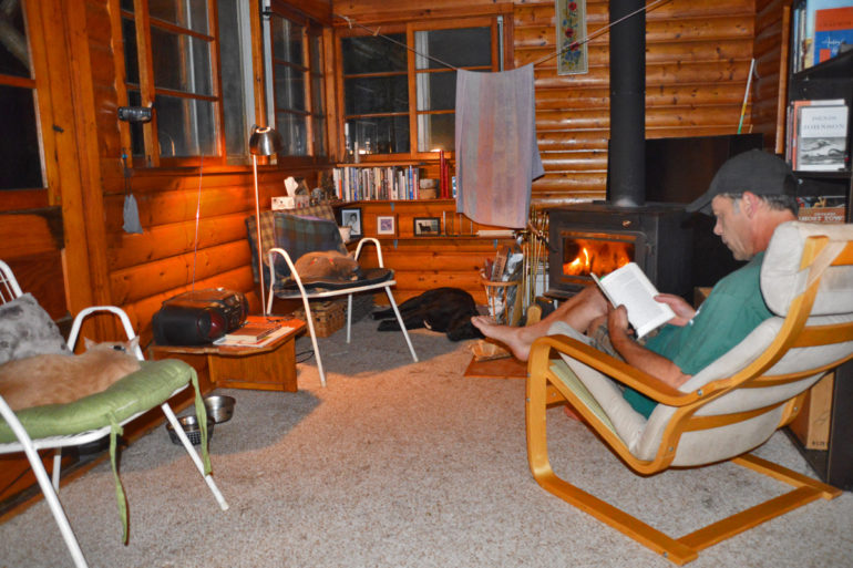 The interior of Jim Moodie's cabin