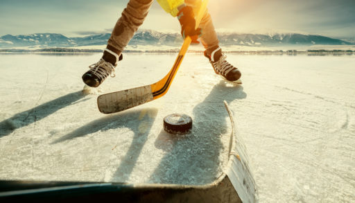 hockey on pond