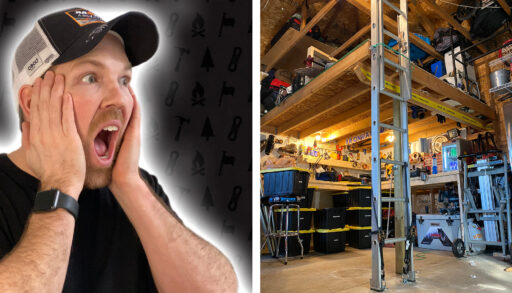 Cottage Coach Adam Holman permanently installs a ladder in his garage