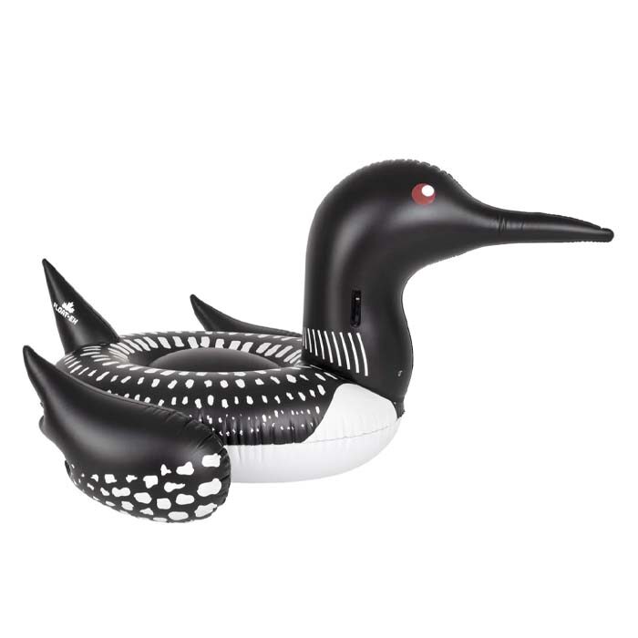 Inflated loon water floaty
