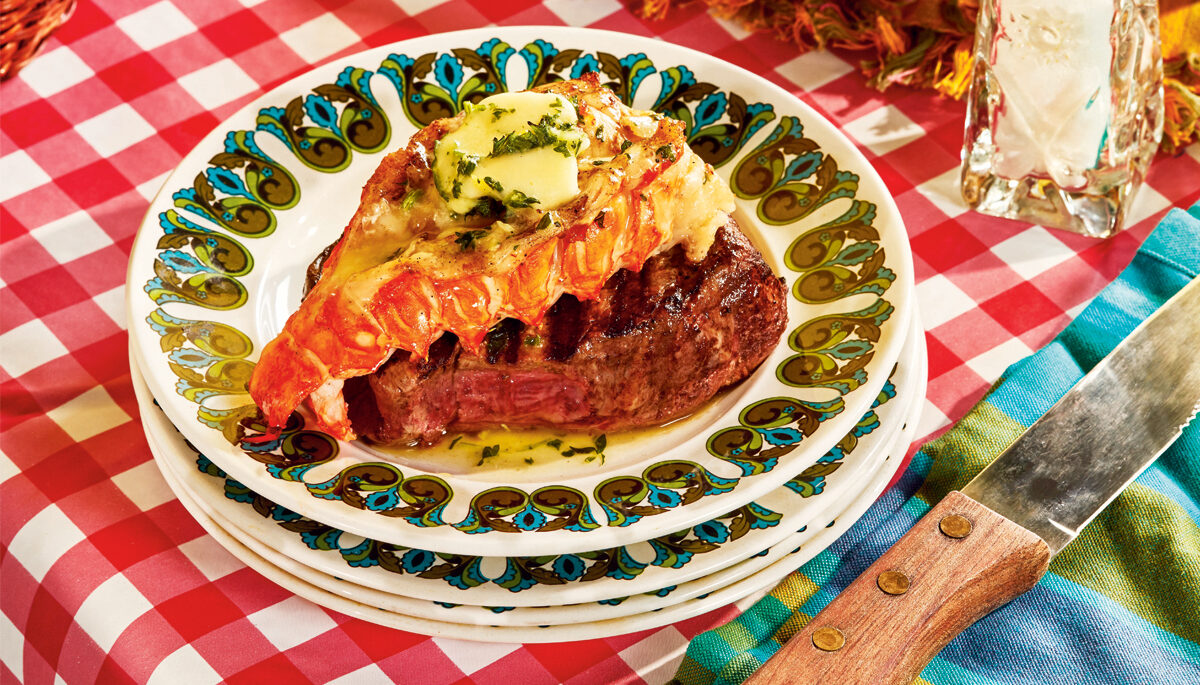 Surf and Turf on dinner table