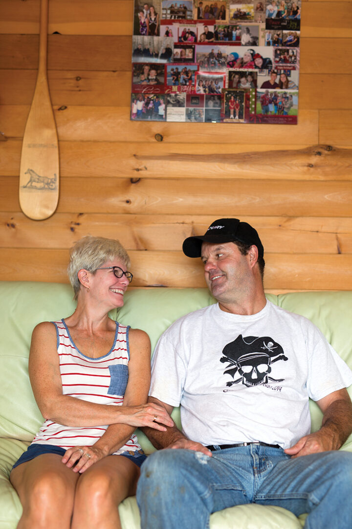 Corinne and Jim Teetaert at their cabin on Lake Metigoshe.