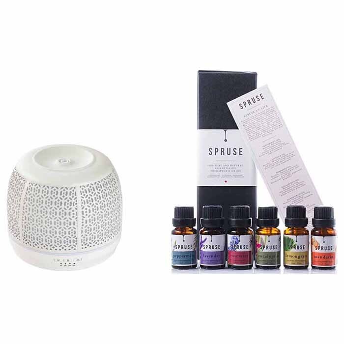 White diffuser and essential oils