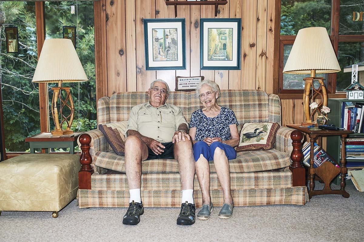 Bill and Joan on their couch