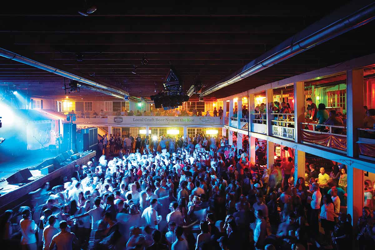 Crowd at the KEE watching the band prefrom