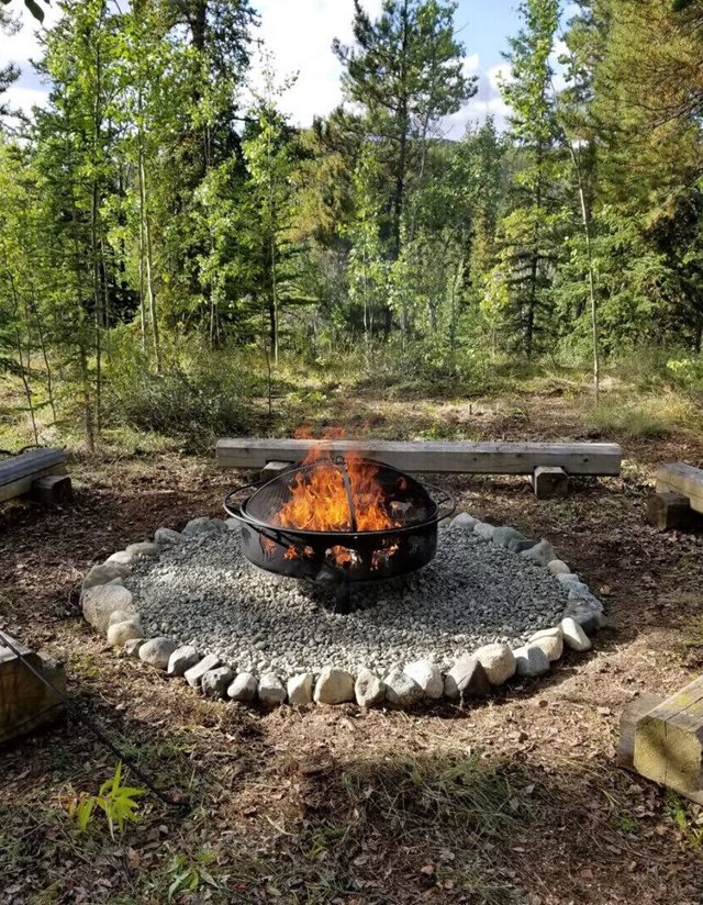 circular stone fire pit