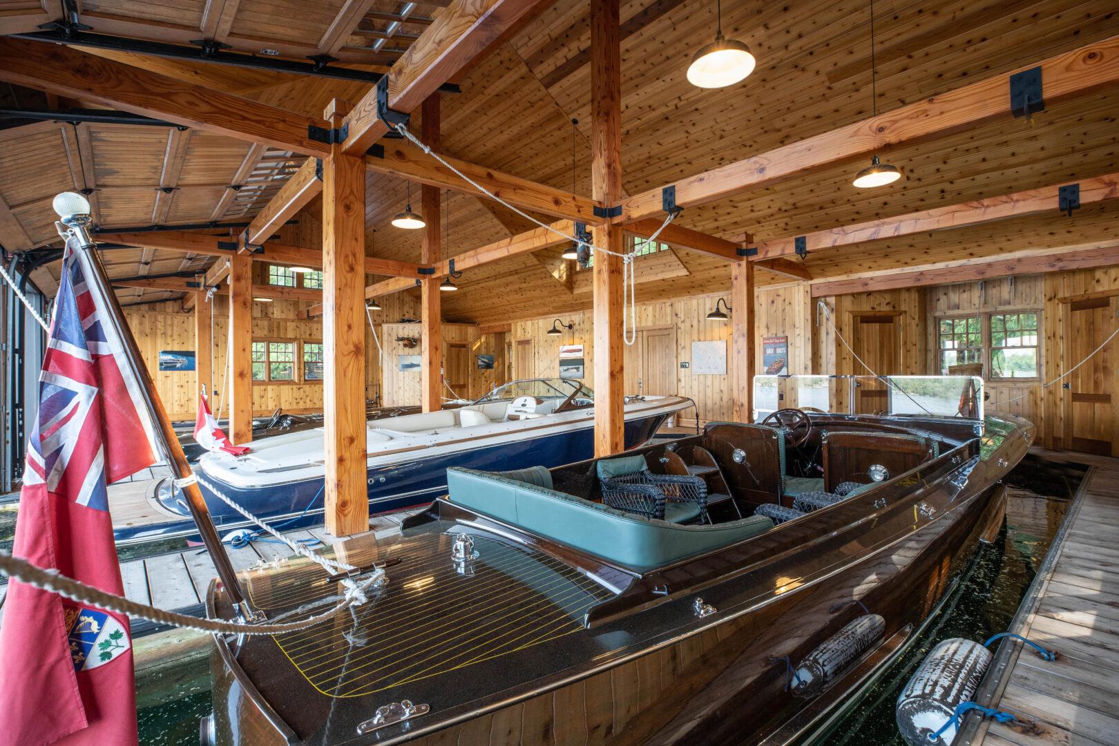 inside a boathouse