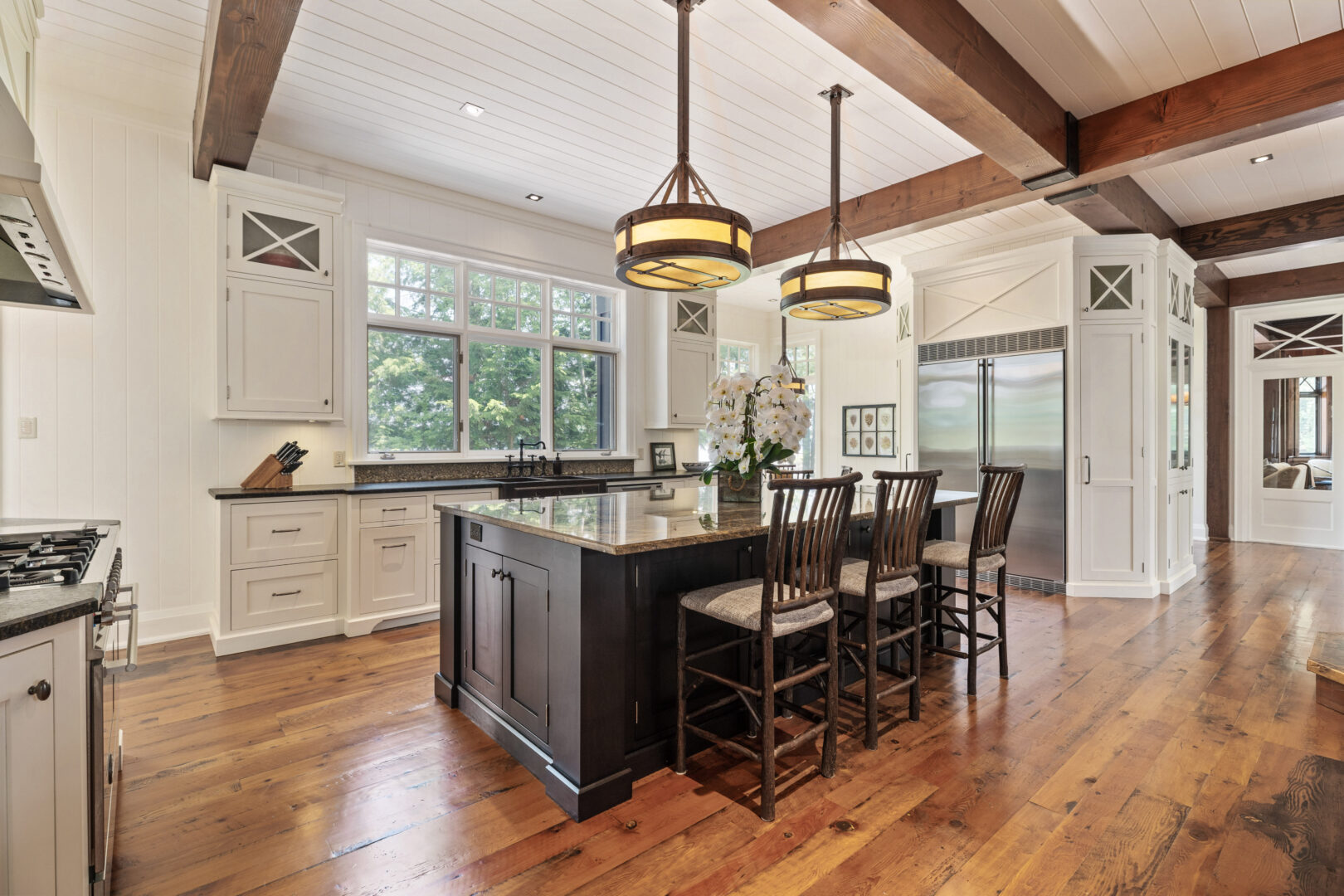 kitchen in central lodge on fawn island