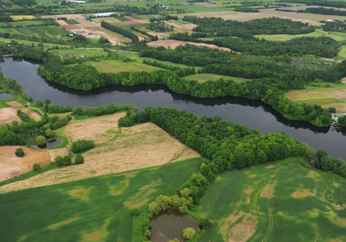 Aerial view of southern Ontario in the summer season