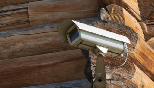 security camera on a cottage