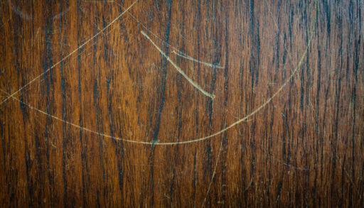 Close up of a scratched wood surface