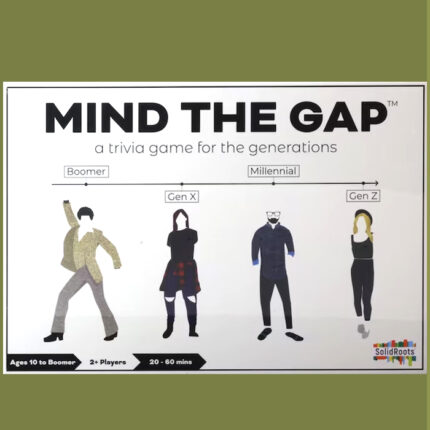 the mind the gap game against a green background