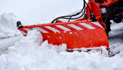 A snowplow in action