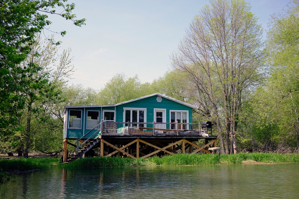 A flooded cabin