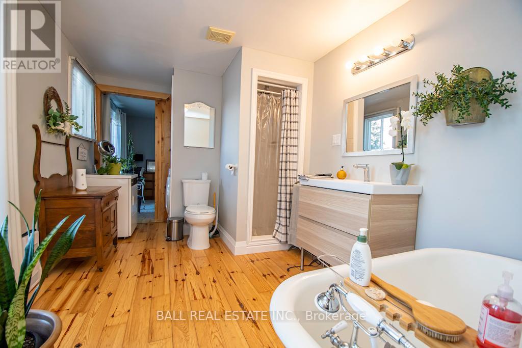 Claw-foot bathtub in a bathroom