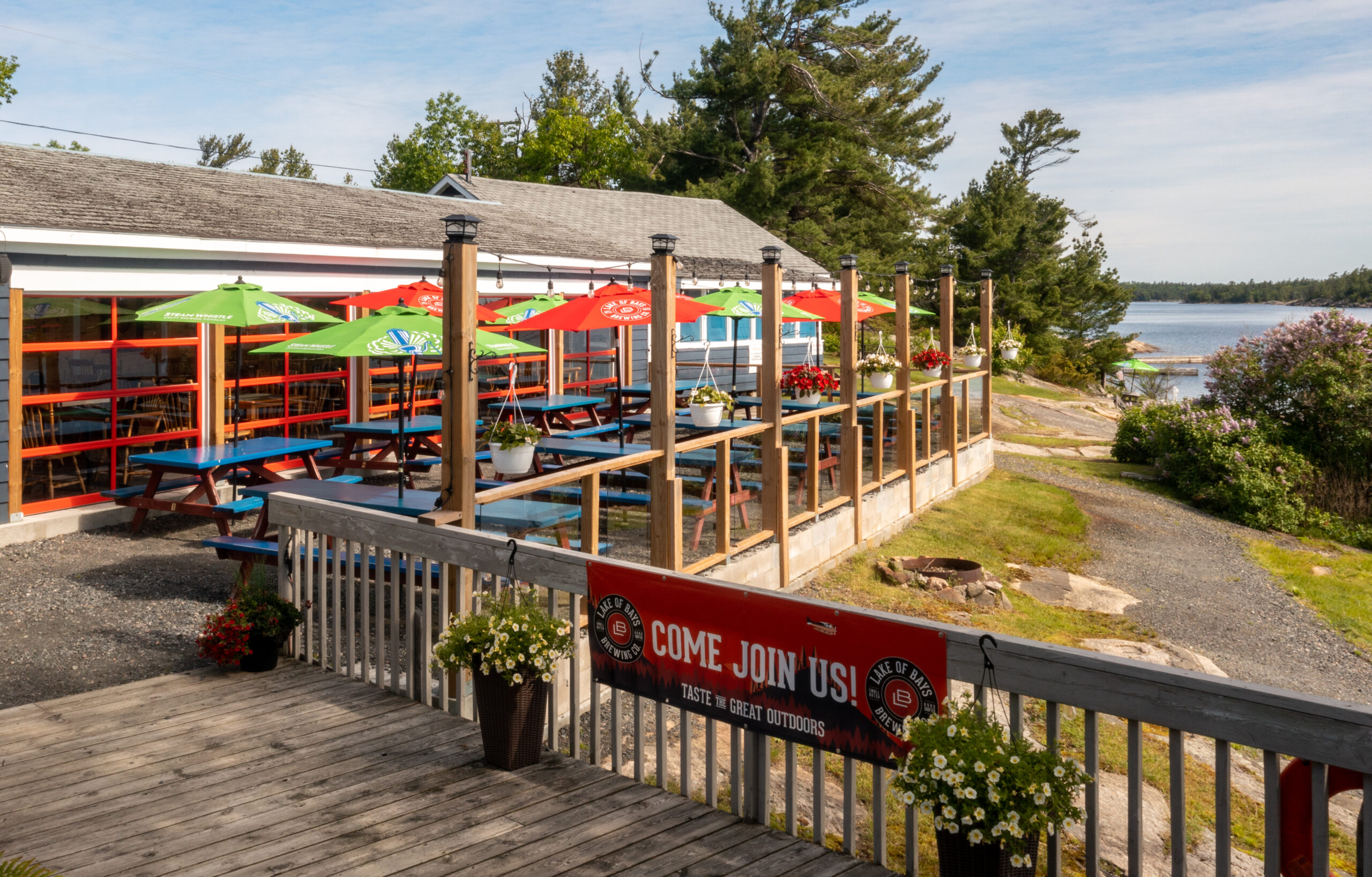 an outdoor restaurant patio