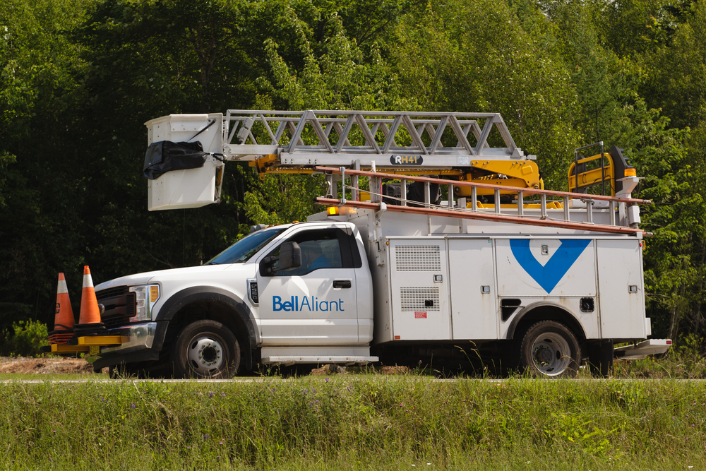 Parked Bell Aliant utility truck. Bell Aliant Inc. is a communications service company operating in various places throughout Canada
