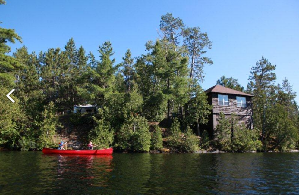 A shot from the lake of a cottage in Temagami park