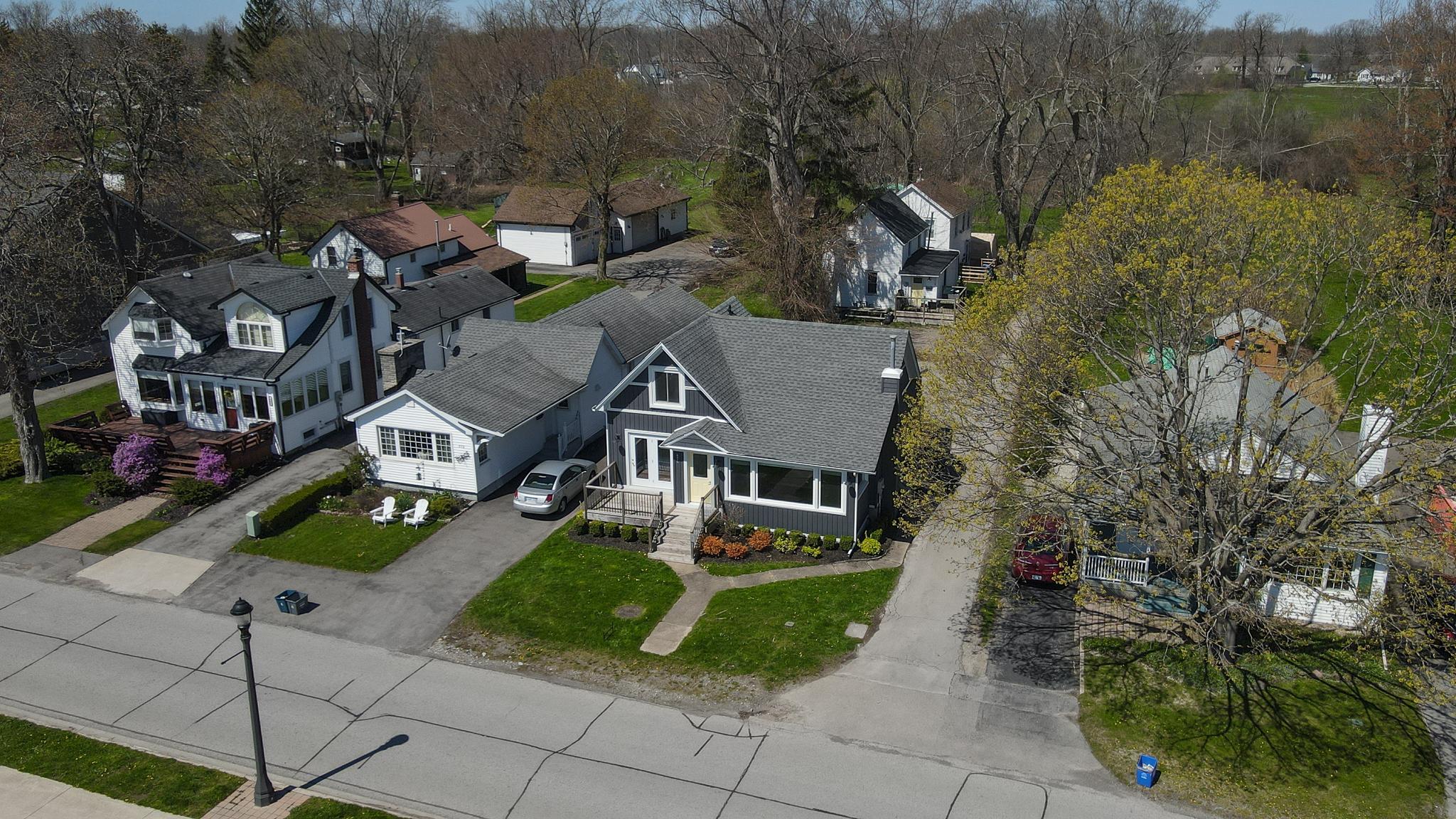 aerial shot of a home exterior