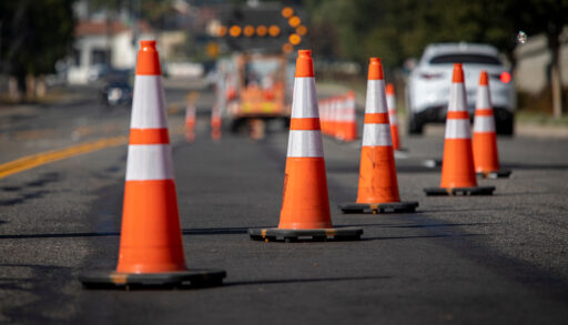pylons on a road way
