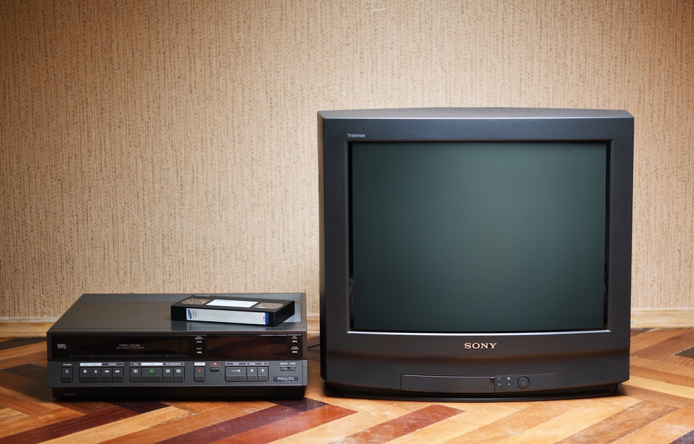 An old TV and VCR