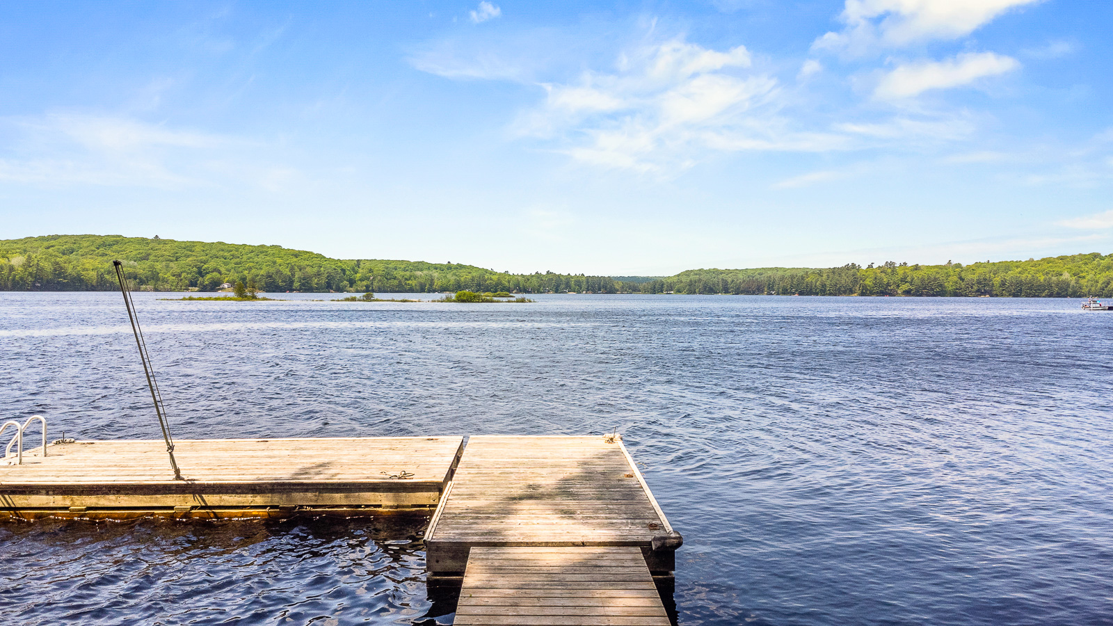 A floating dock in the lake