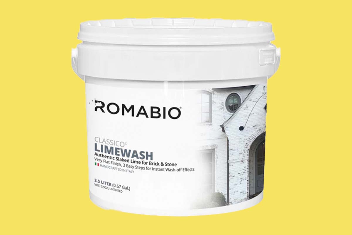 a white pail on a yellow background