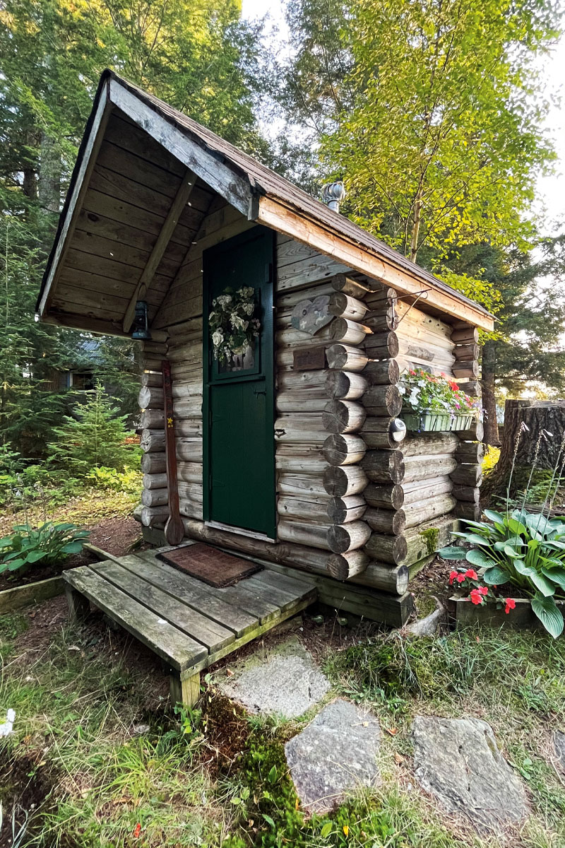 An Eagle Lake, Ontario outhouse with two seats