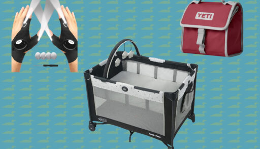 A Montage of items against a blue background